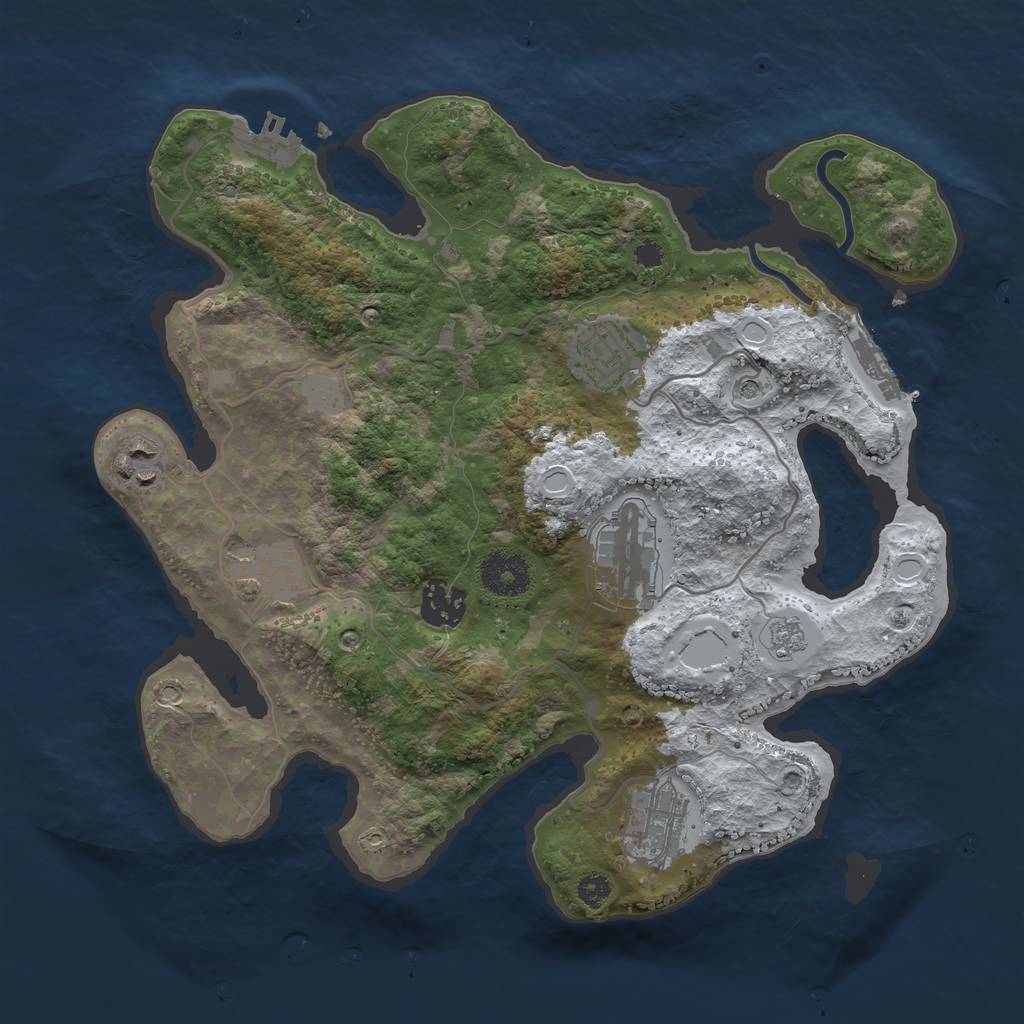 Rust Map: Procedural Map, Size: 3200, Seed: 6169451, 15 Monuments