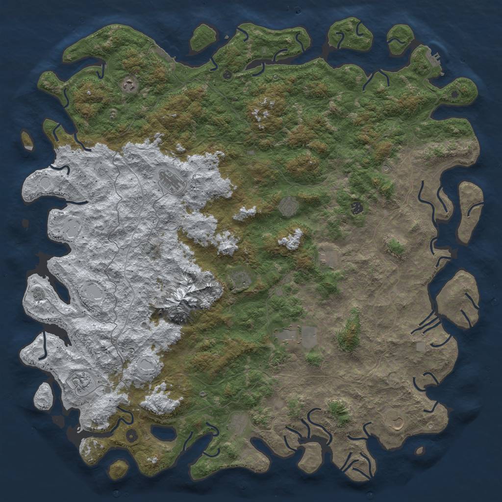 Rust Map: Procedural Map, Size: 6000, Seed: 115821897, 20 Monuments