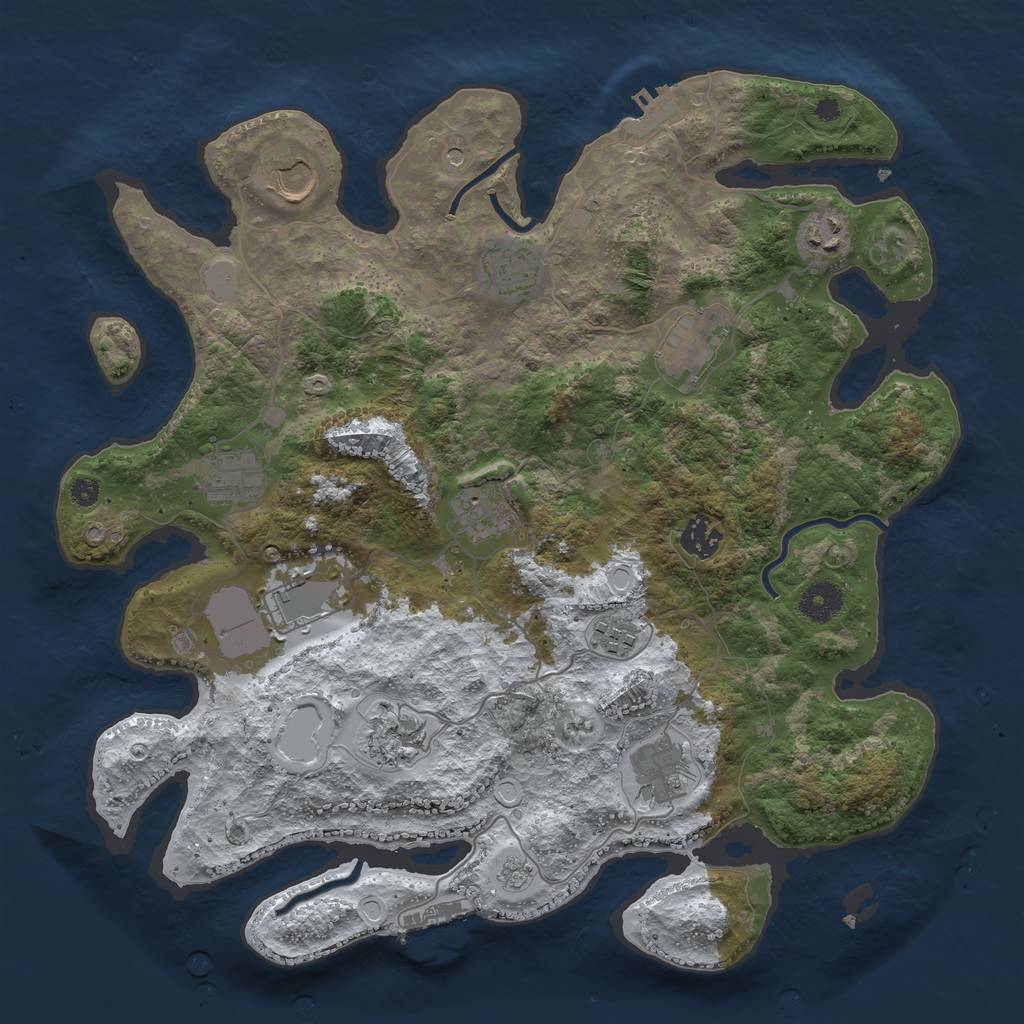 Rust Map: Procedural Map, Size: 3750, Seed: 1540127489, 20 Monuments