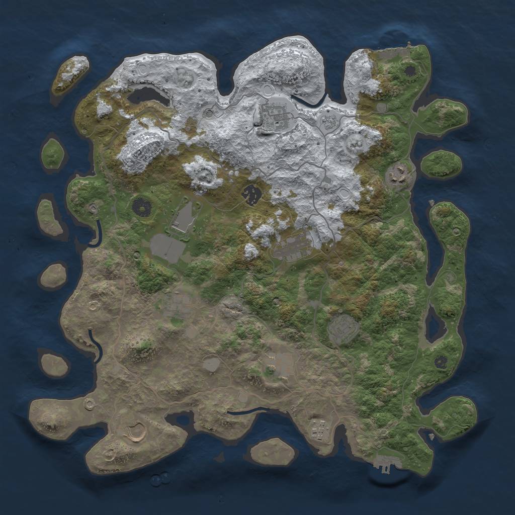 Rust Map: Procedural Map, Size: 4000, Seed: 503573194, 19 Monuments