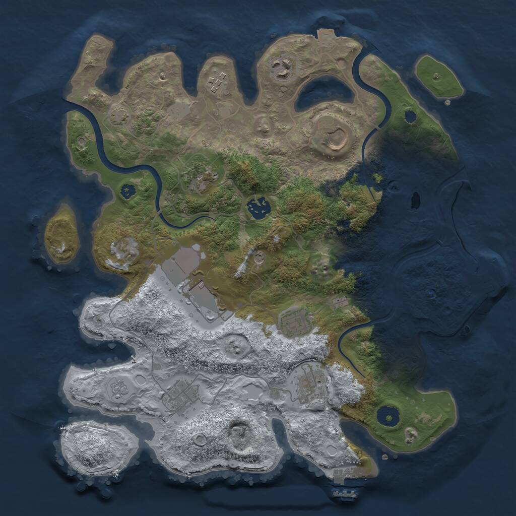 Rust Map: Procedural Map, Size: 3500, Seed: 2992732, 15 Monuments