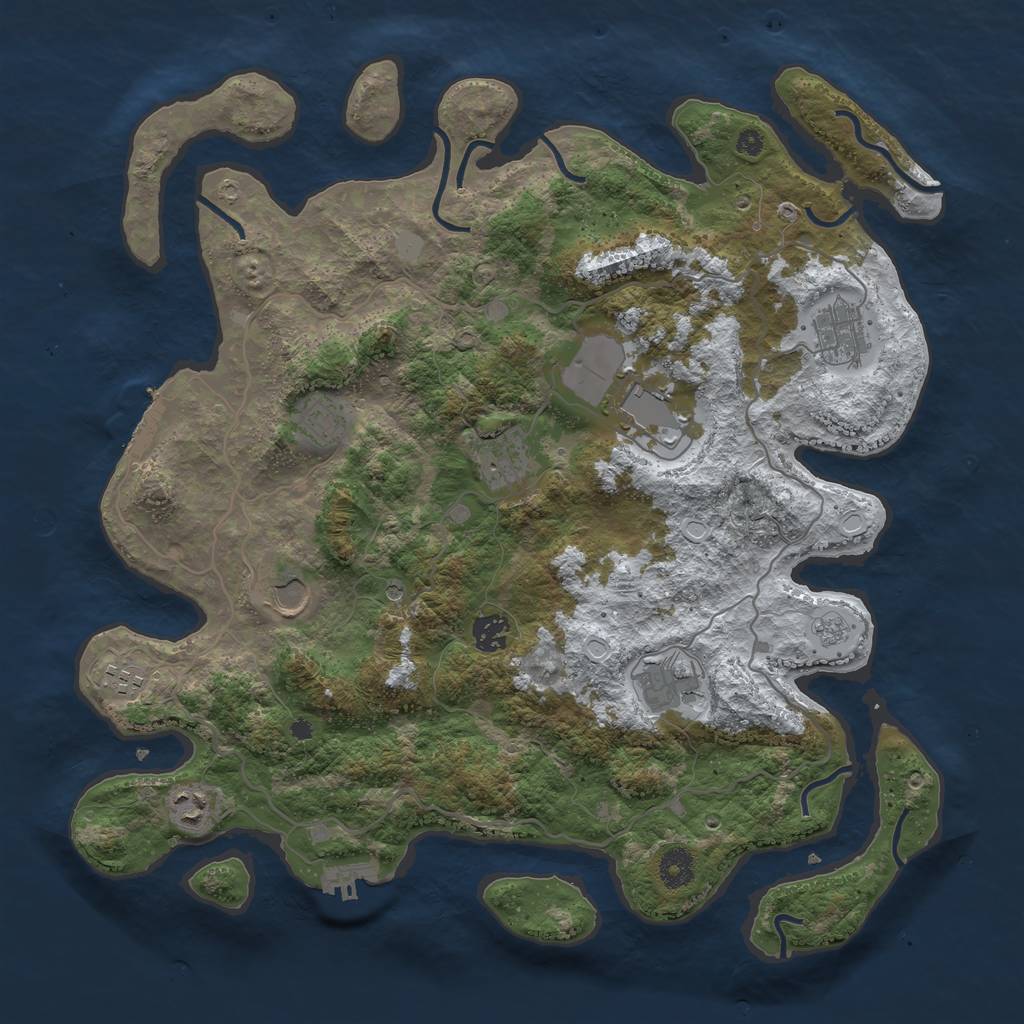 Rust Map: Procedural Map, Size: 4000, Seed: 85479658, 18 Monuments