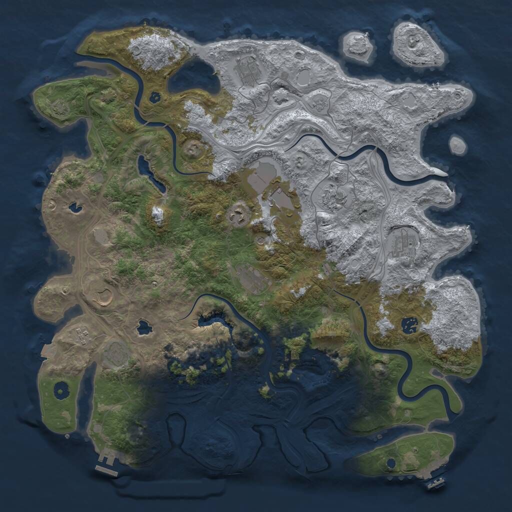 Rust Map: Procedural Map, Size: 4500, Seed: 123022713, 16 Monuments