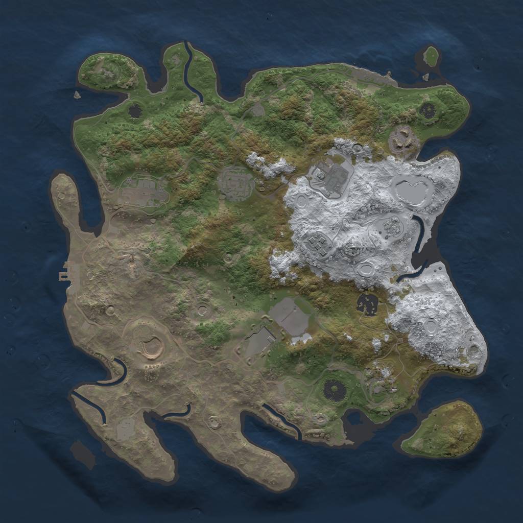 Rust Map: Procedural Map, Size: 3500, Seed: 4849, 18 Monuments