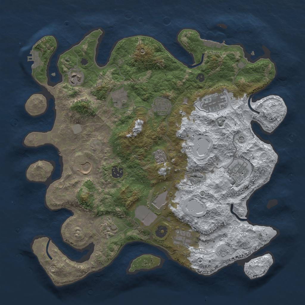 Rust Map: Procedural Map, Size: 3750, Seed: 543487005, 20 Monuments