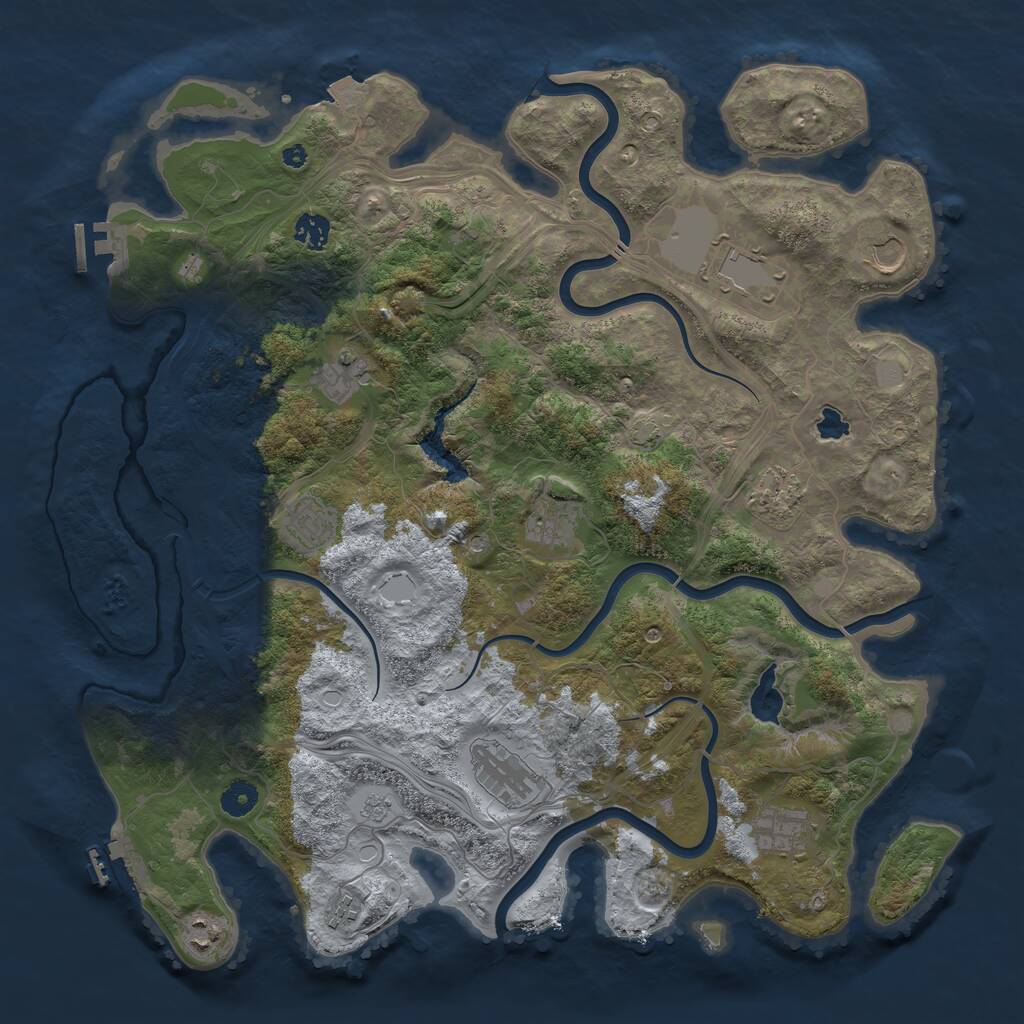 Rust Map: Procedural Map, Size: 4250, Seed: 122377, 17 Monuments