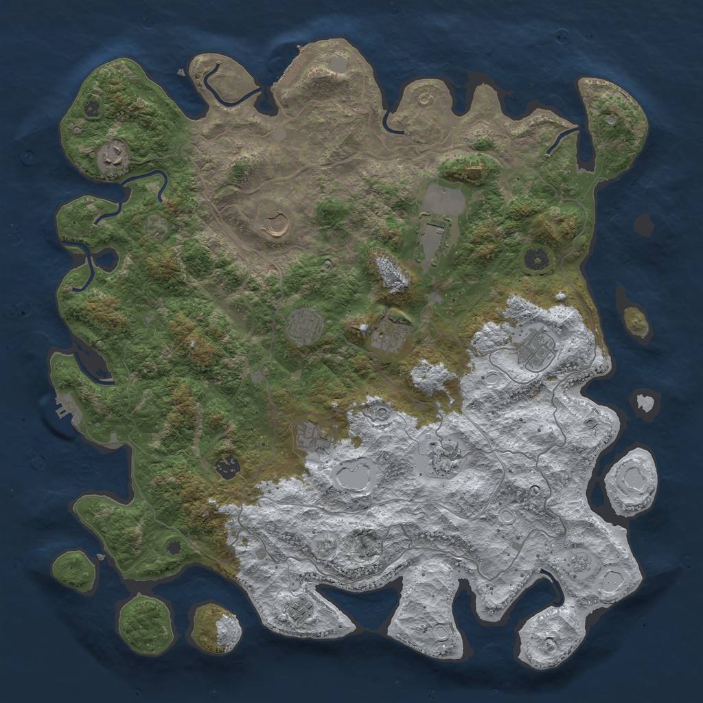 Rust Map: Procedural Map, Size: 4500, Seed: 6268456, 19 Monuments