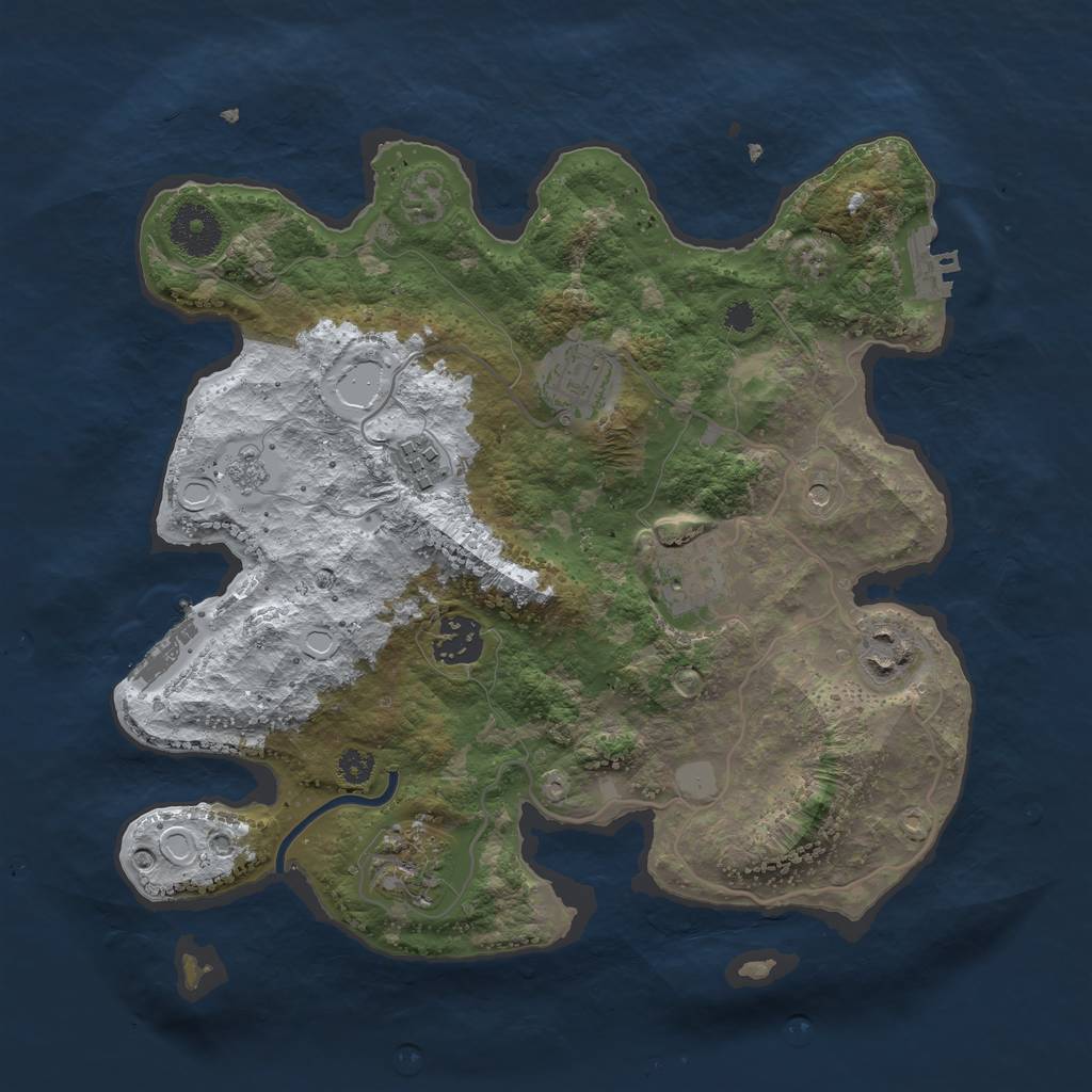 Rust Map: Procedural Map, Size: 3200, Seed: 3291685, 15 Monuments