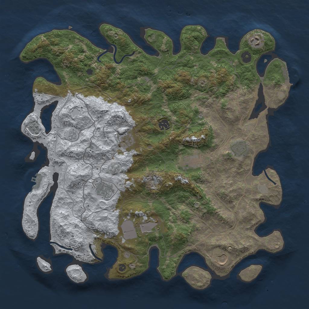 Rust Map: Procedural Map, Size: 4250, Seed: 56744, 18 Monuments
