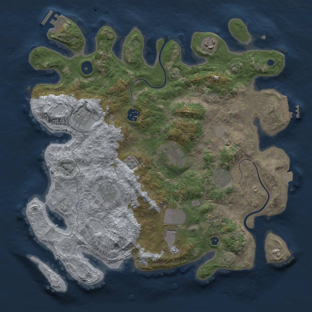 Rust Map: Procedural Map, Size: 3800, Seed: 530175170, 15 Monuments