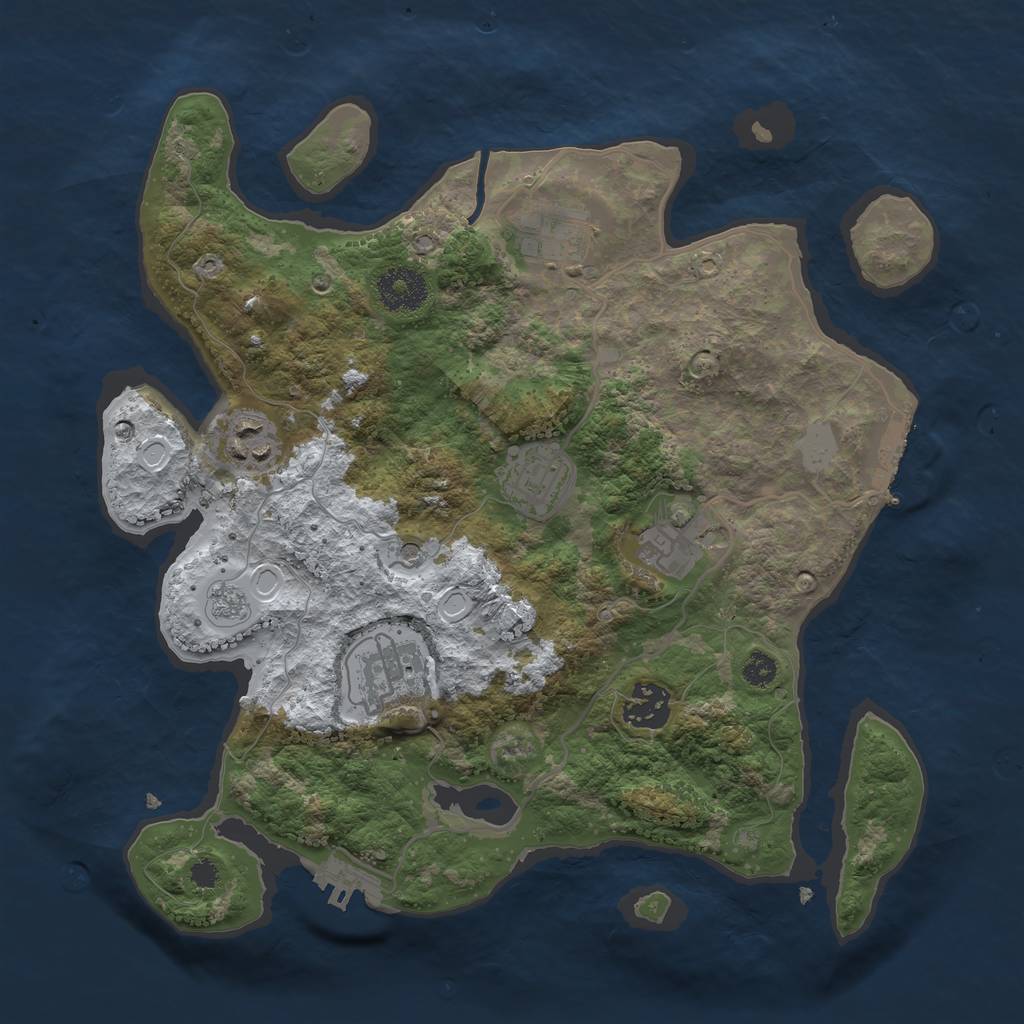 Rust Map: Procedural Map, Size: 3200, Seed: 1815320848, 15 Monuments