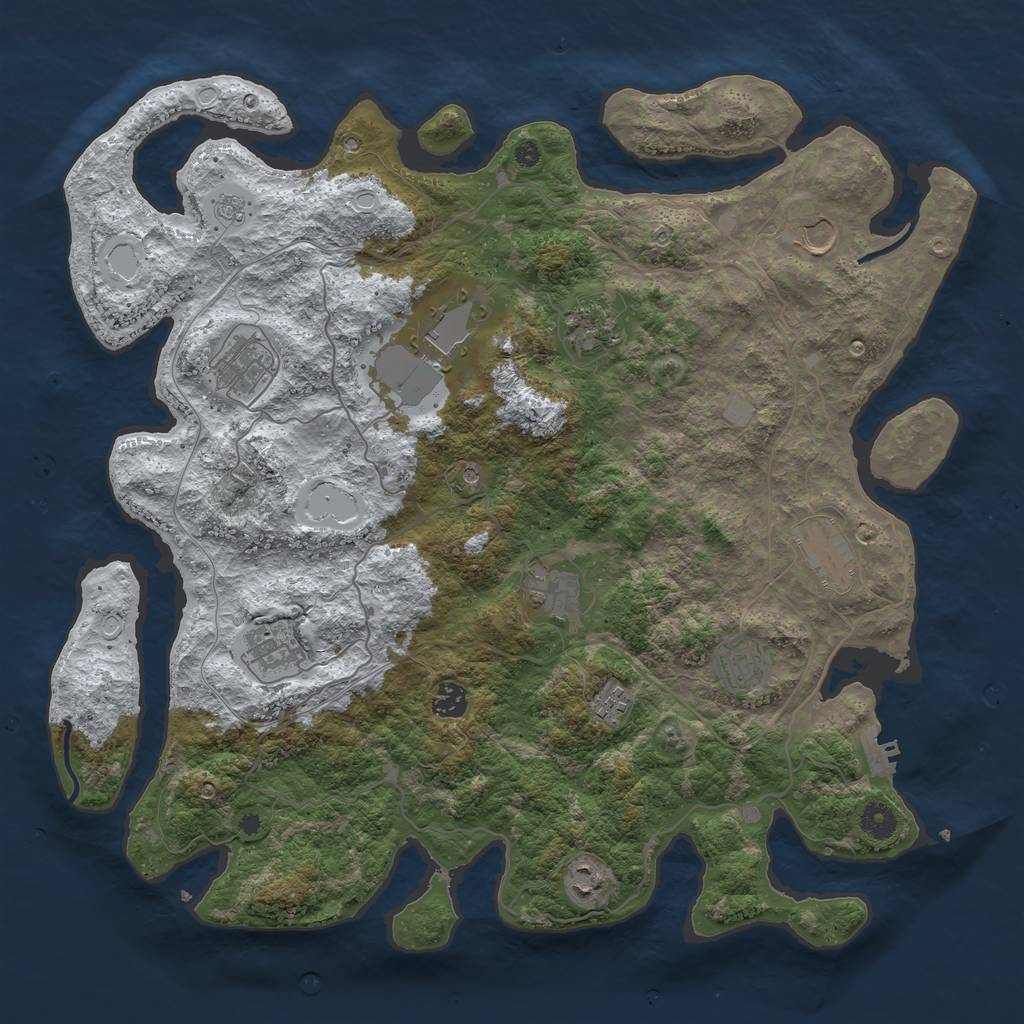 Rust Map: Procedural Map, Size: 4250, Seed: 1578598, 19 Monuments