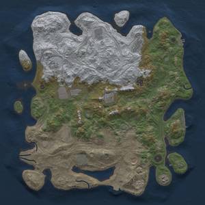 Thumbnail Rust Map: Procedural Map, Size: 4250, Seed: 18, 19 Monuments