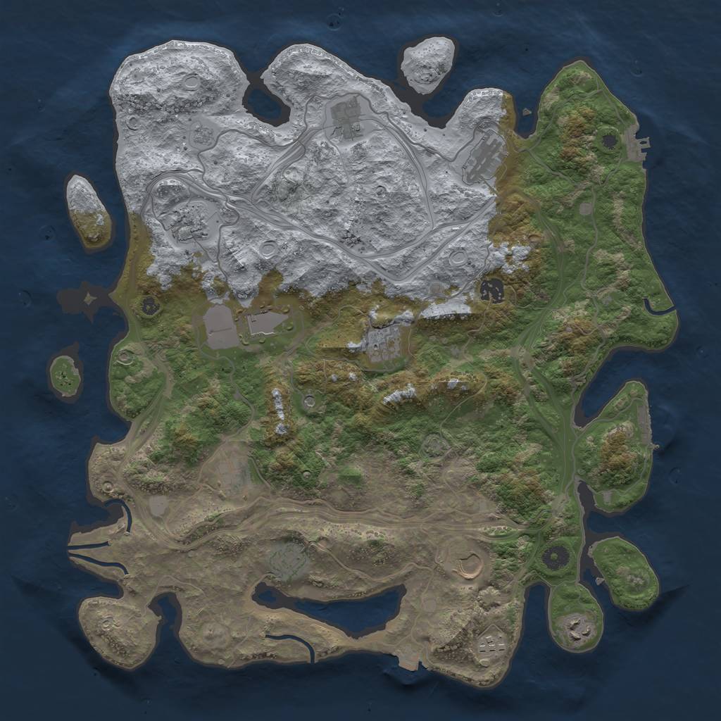 Rust Map: Procedural Map, Size: 4250, Seed: 18, 19 Monuments