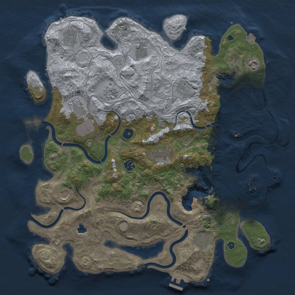 Rust Map: Procedural Map, Size: 4250, Seed: 18, 17 Monuments