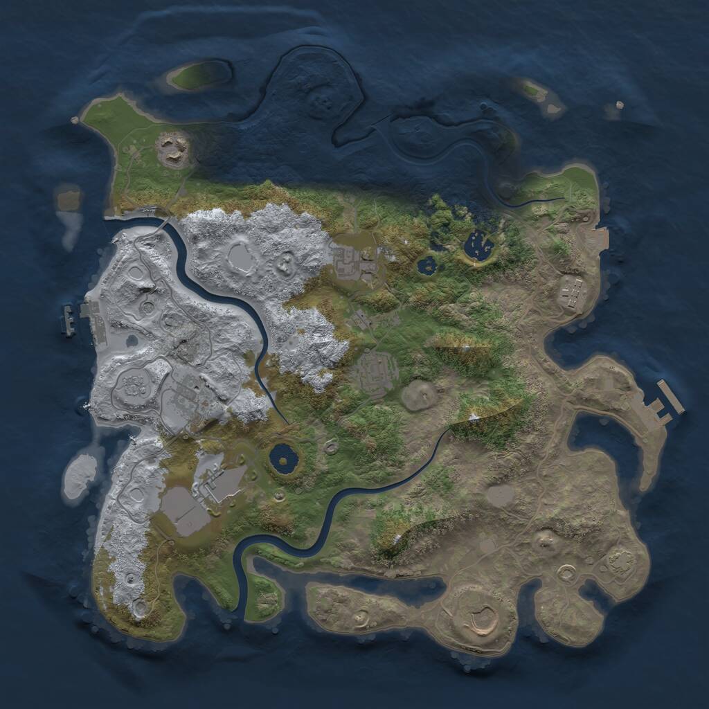 Rust Map: Procedural Map, Size: 3700, Seed: 6432, 14 Monuments