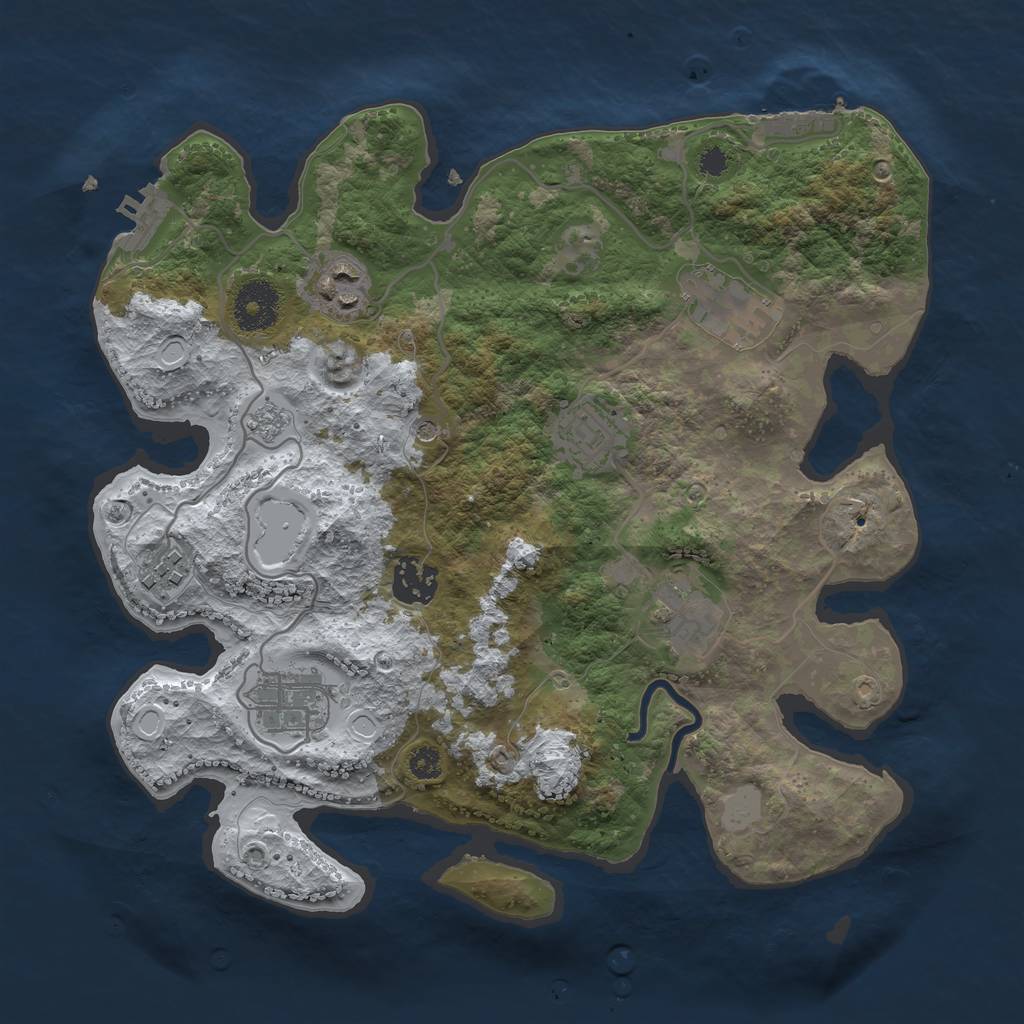Rust Map: Procedural Map, Size: 3200, Seed: 2865423, 16 Monuments