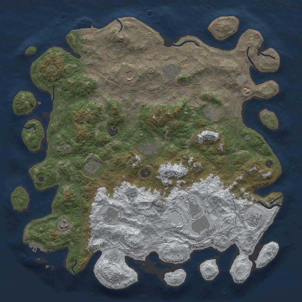 Rust Map: Procedural Map, Size: 4600, Seed: 5225465, 20 Monuments