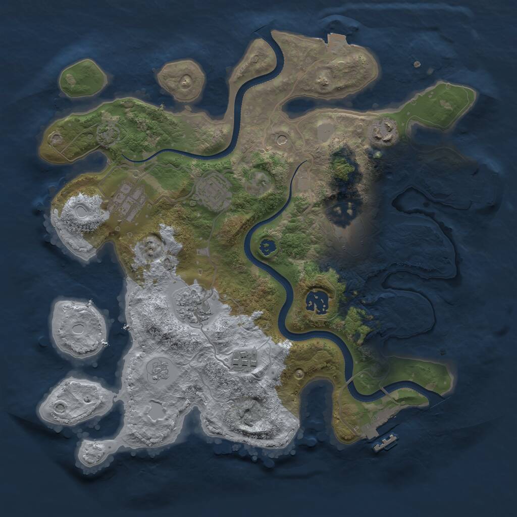 Rust Map: Procedural Map, Size: 3250, Seed: 5523427, 13 Monuments