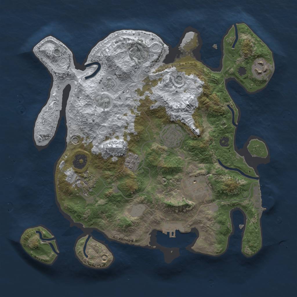 Rust Map: Procedural Map, Size: 3000, Seed: 450396446, 14 Monuments