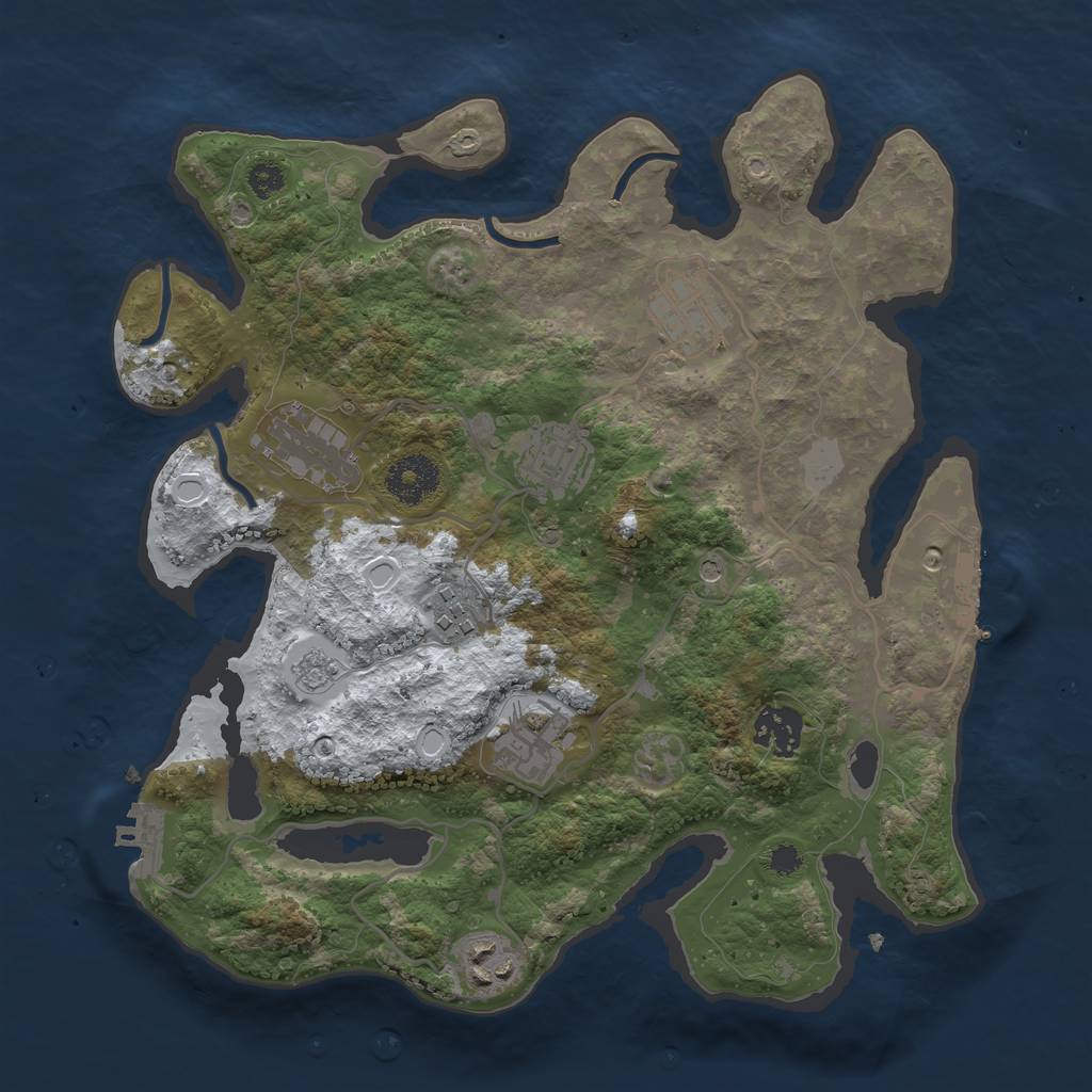 Rust Map: Procedural Map, Size: 3200, Seed: 1586841, 16 Monuments
