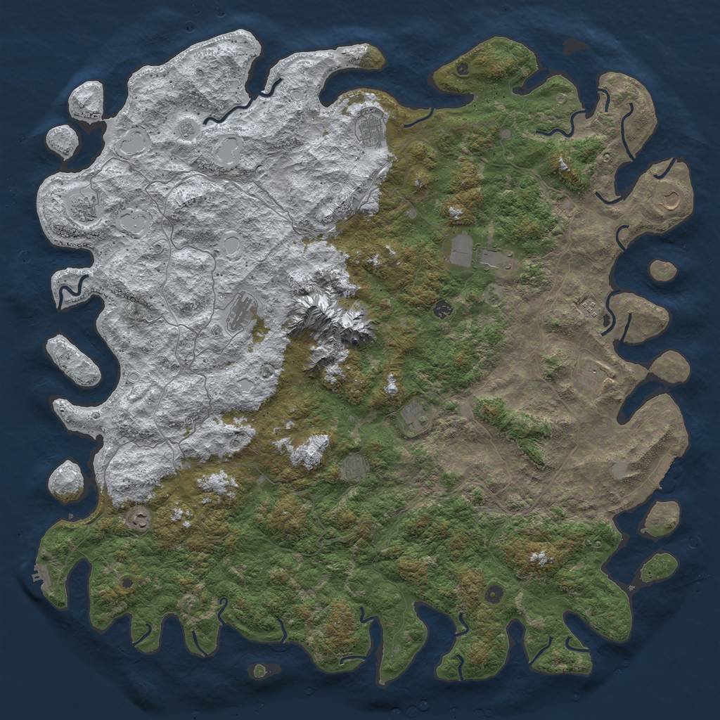 Rust Map: Procedural Map, Size: 6000, Seed: 996939, 20 Monuments