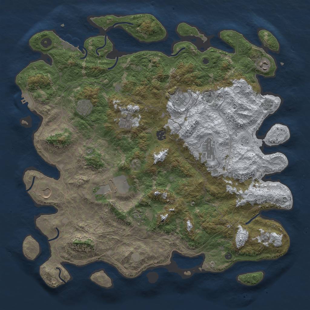Rust Map: Procedural Map, Size: 4500, Seed: 2142022, 19 Monuments