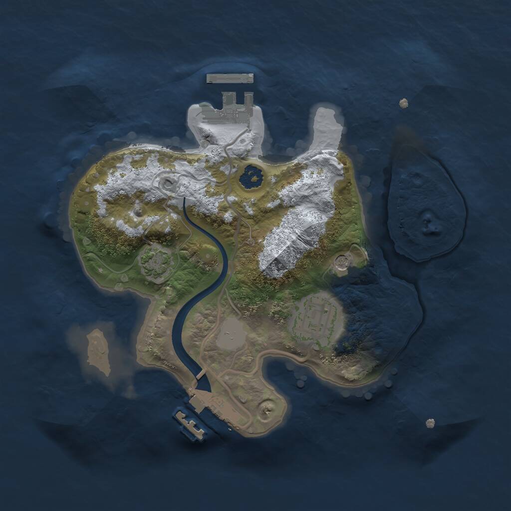 Rust Map: Procedural Map, Size: 2200, Seed: 1234, 6 Monuments