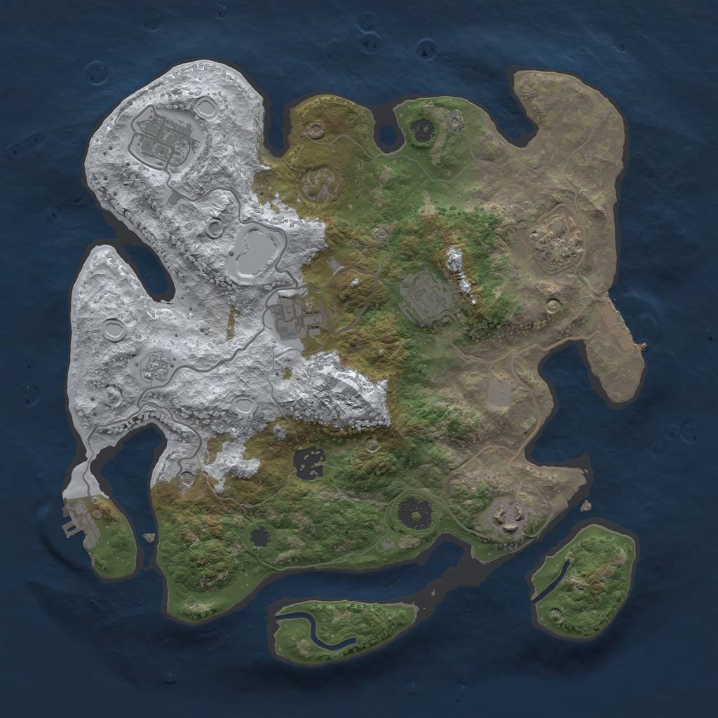 Rust Map: Procedural Map, Size: 3200, Seed: 1884447, 15 Monuments