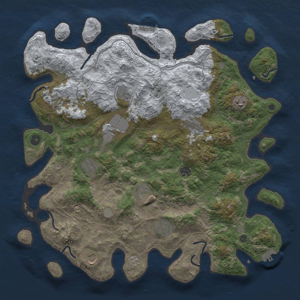 Rust Map: Procedural Map, Size: 4300, Seed: 1625939802, 20 Monuments