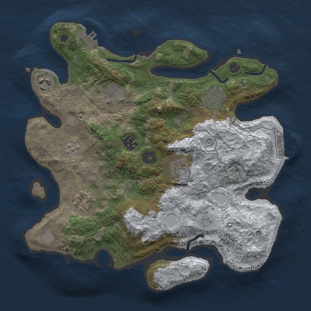 Rust Map: Procedural Map, Size: 3200, Seed: 5707514, 16 Monuments