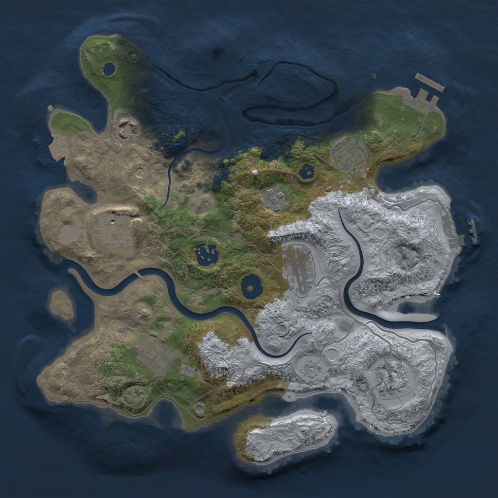 Rust Map: Procedural Map, Size: 3200, Seed: 5707514, 14 Monuments