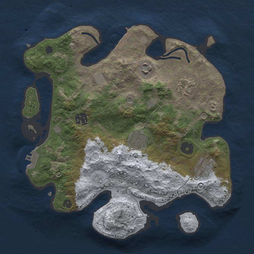 Rust Map: Procedural Map, Size: 3000, Seed: 914797, 14 Monuments