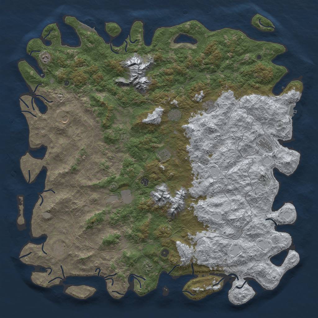 Rust Map: Procedural Map, Size: 6000, Seed: 148803, 20 Monuments
