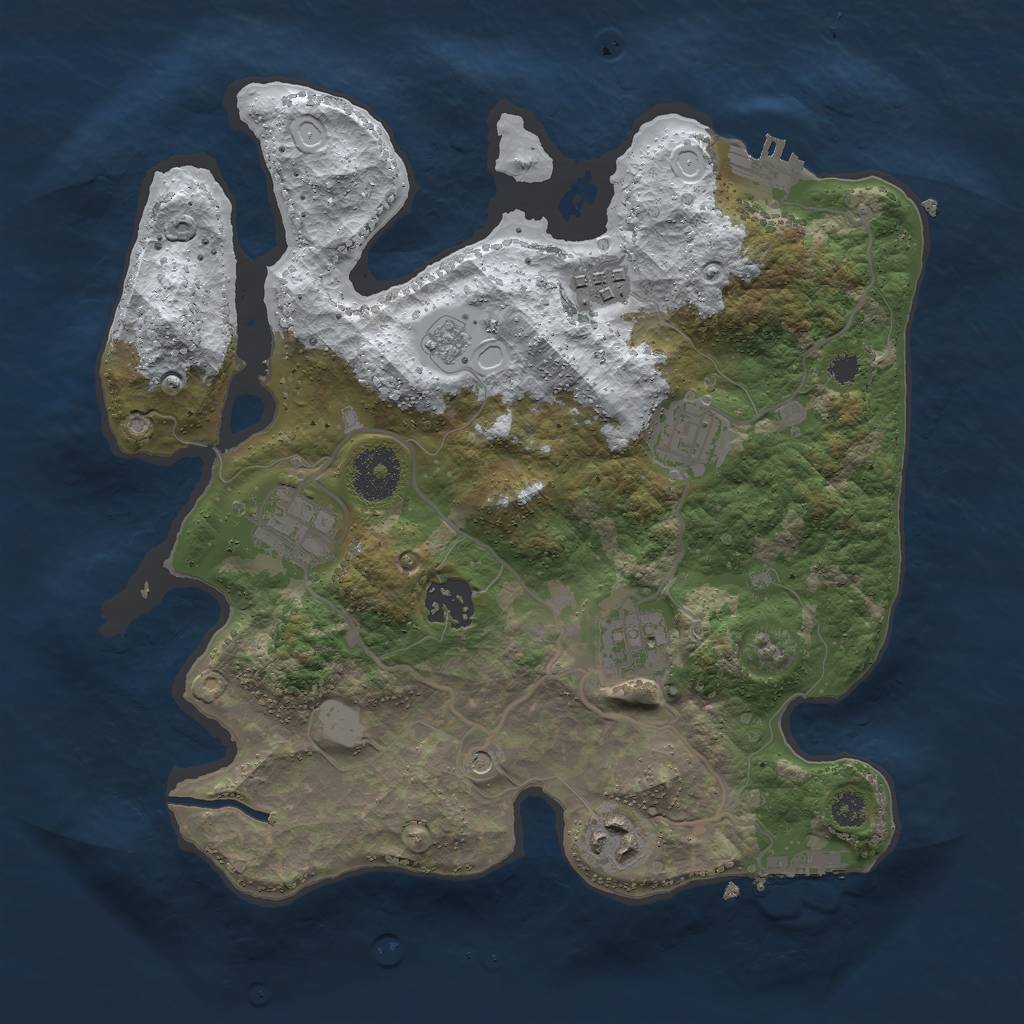 Rust Map: Procedural Map, Size: 3000, Seed: 4649745, 15 Monuments
