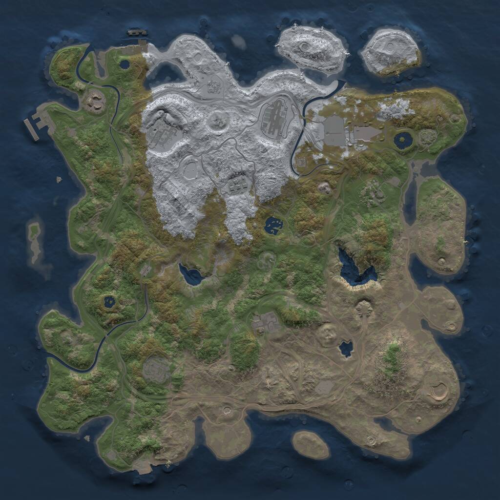 Rust Map: Procedural Map, Size: 4250, Seed: 9844921, 16 Monuments