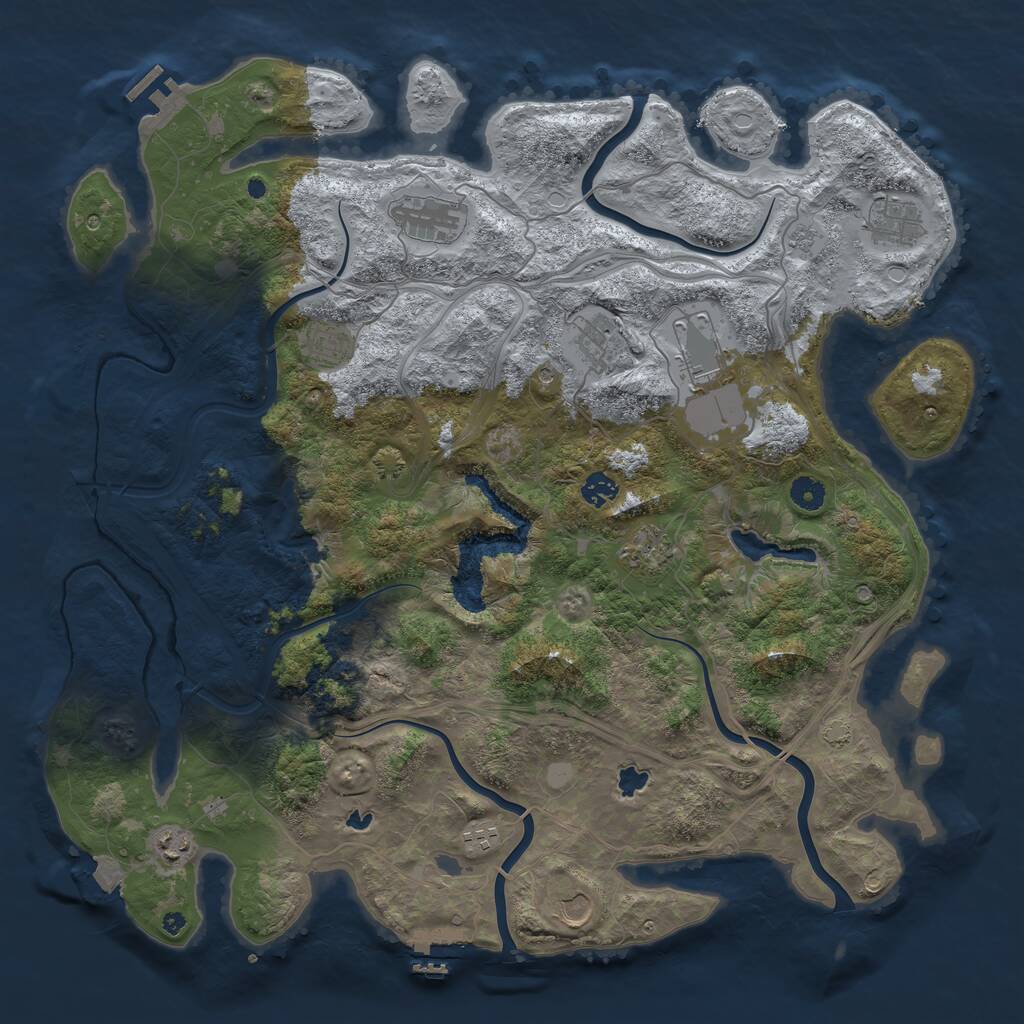 Rust Map: Procedural Map, Size: 4500, Seed: 1946819, 16 Monuments