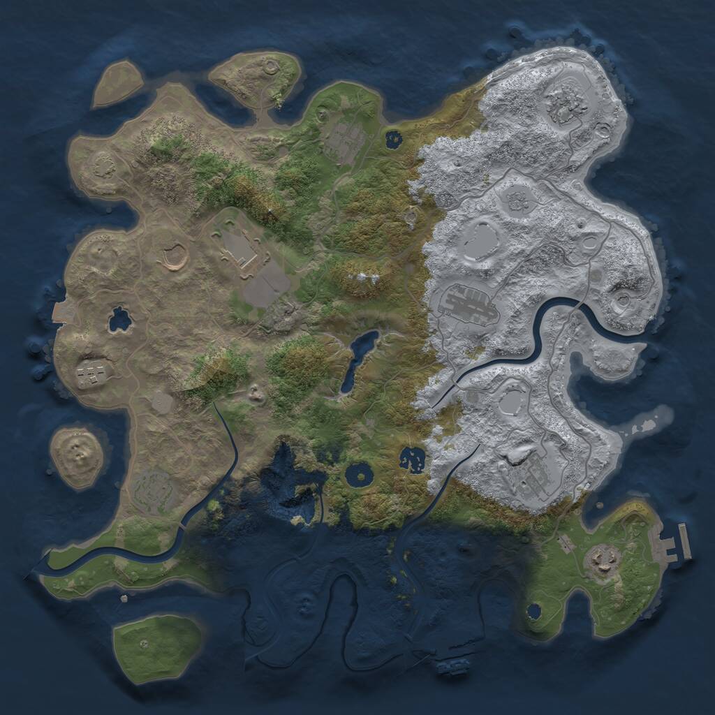 Rust Map: Procedural Map, Size: 4000, Seed: 1452901533, 16 Monuments
