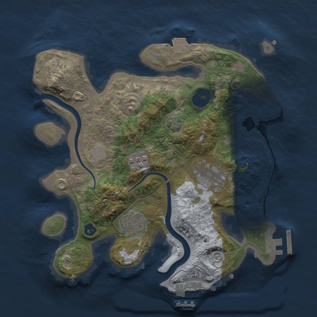 Rust Map: Procedural Map, Size: 2600, Seed: 666, 8 Monuments