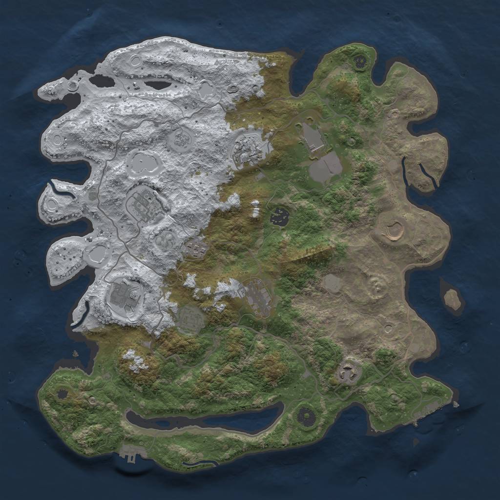 Rust Map: Procedural Map, Size: 4000, Seed: 803141556, 19 Monuments