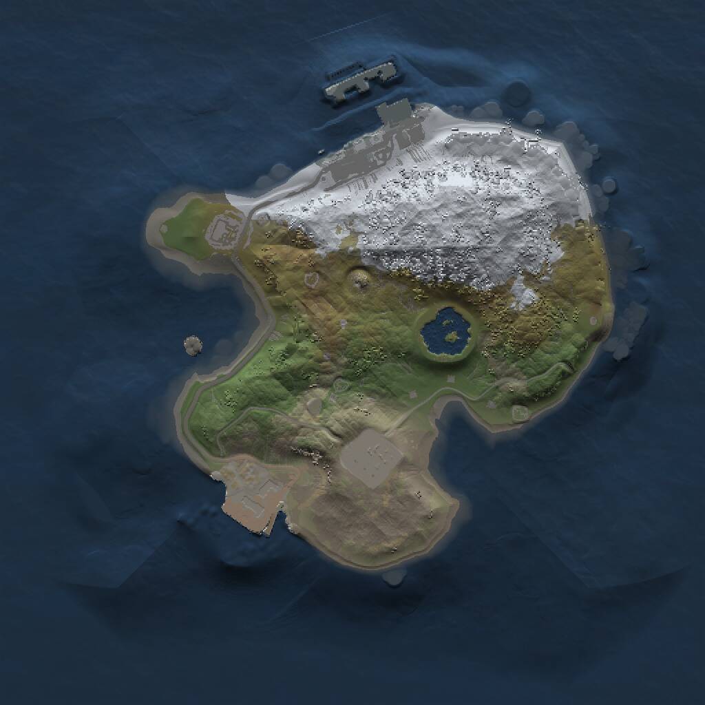 Rust Map: Procedural Map, Size: 1500, Seed: 1603386, 2 Monuments