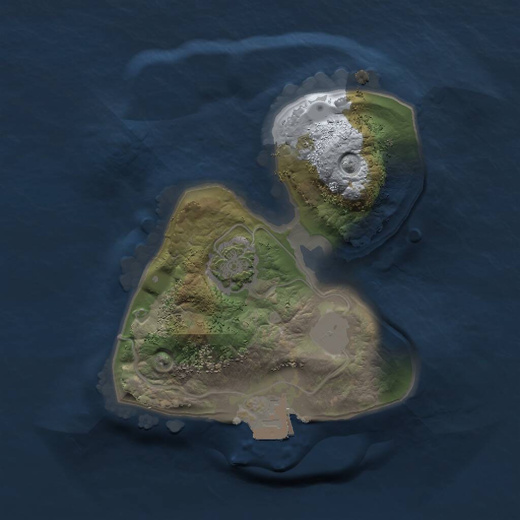 Rust Map: Procedural Map, Size: 1500, Seed: 4141, 2 Monuments