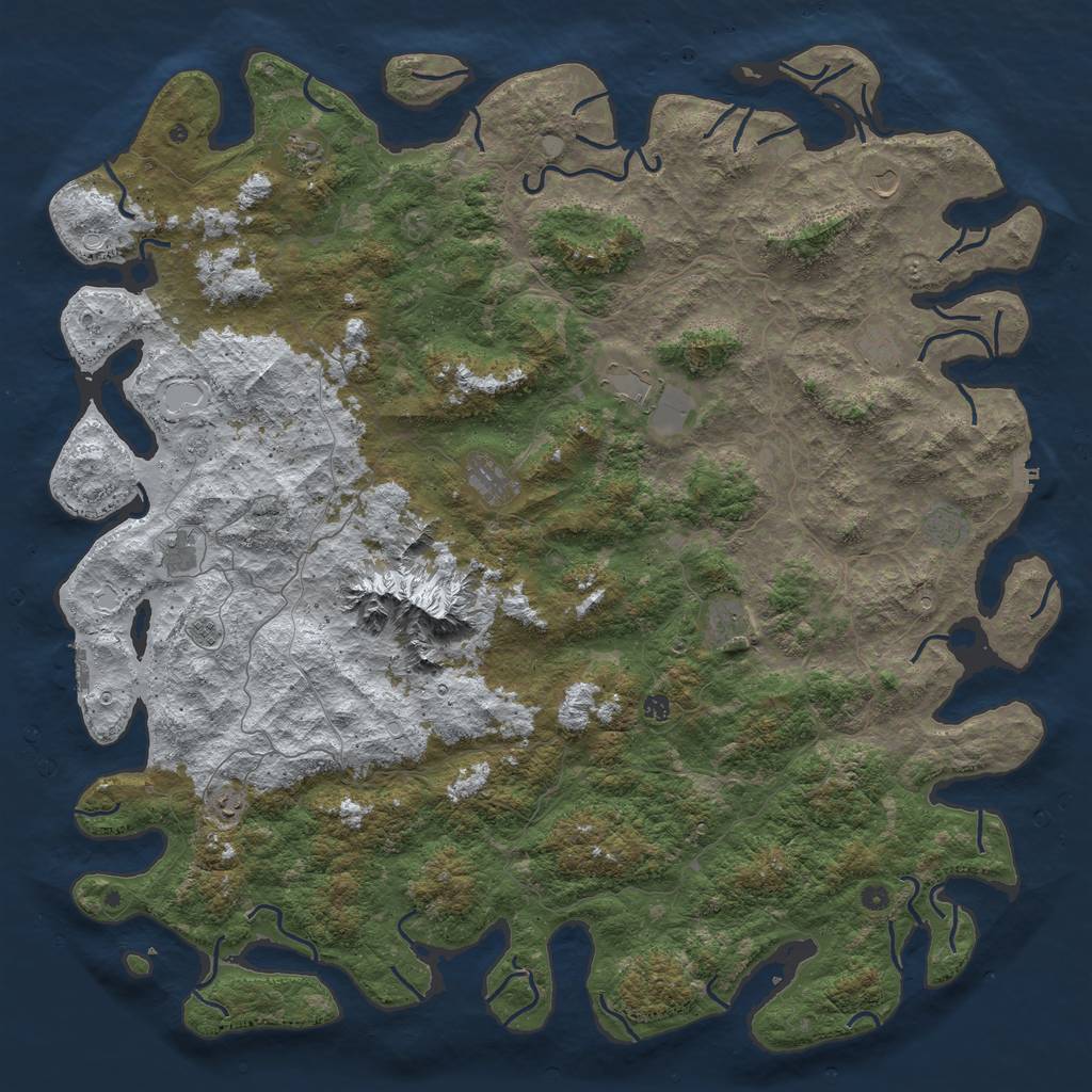 Rust Map: Procedural Map, Size: 6000, Seed: 1520361611, 20 Monuments
