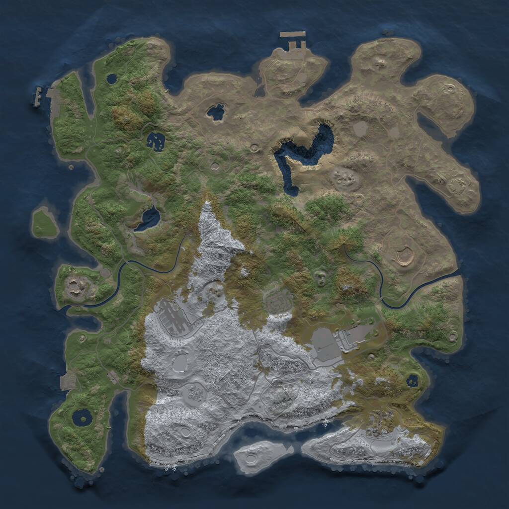 Rust Map: Procedural Map, Size: 4000, Seed: 31867991, 13 Monuments