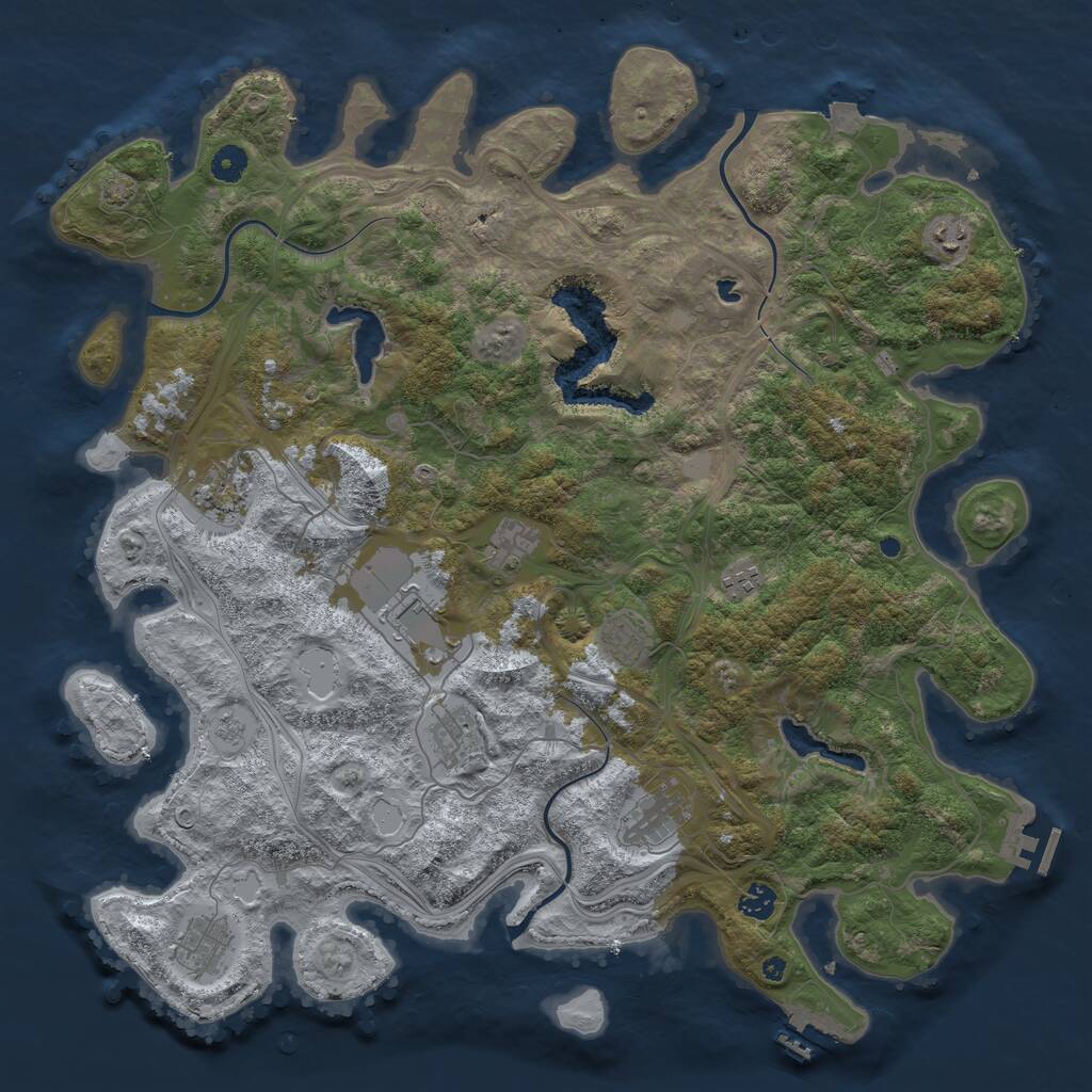 Rust Map: Procedural Map, Size: 4500, Seed: 91875949, 15 Monuments