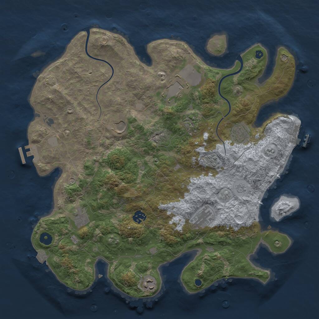 Rust Map: Procedural Map, Size: 3850, Seed: 338865940, 15 Monuments