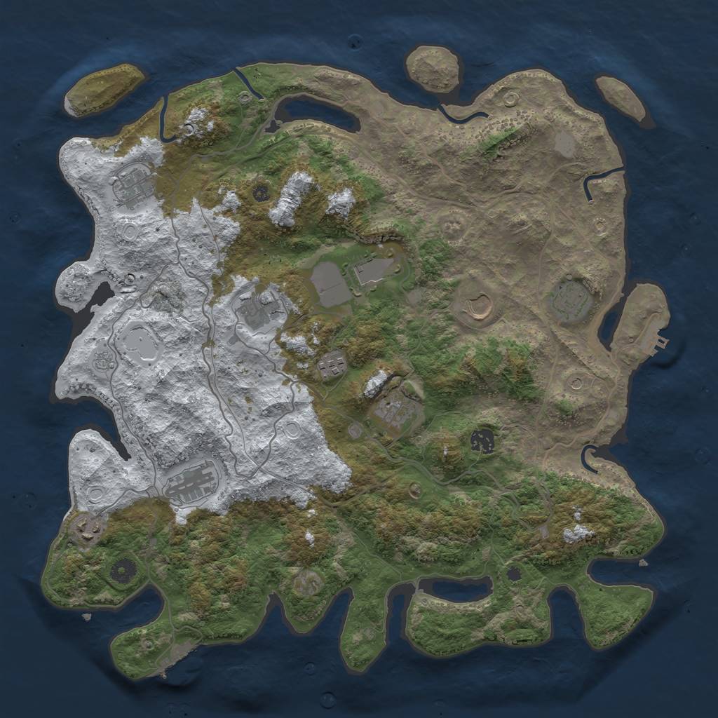 Rust Map: Procedural Map, Size: 4250, Seed: 15412414, 19 Monuments
