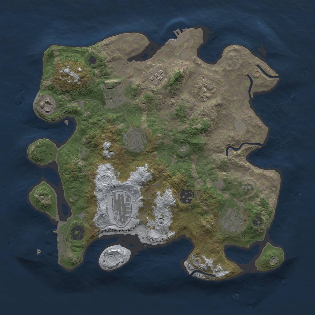 Rust Map: Procedural Map, Size: 3200, Seed: 5644827, 16 Monuments