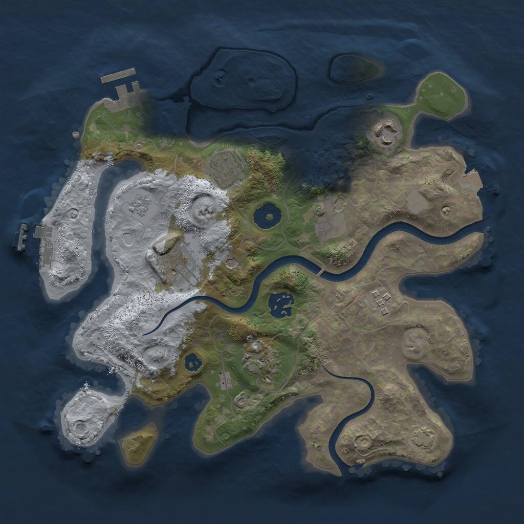 Rust Map: Procedural Map, Size: 3000, Seed: 13745, 13 Monuments