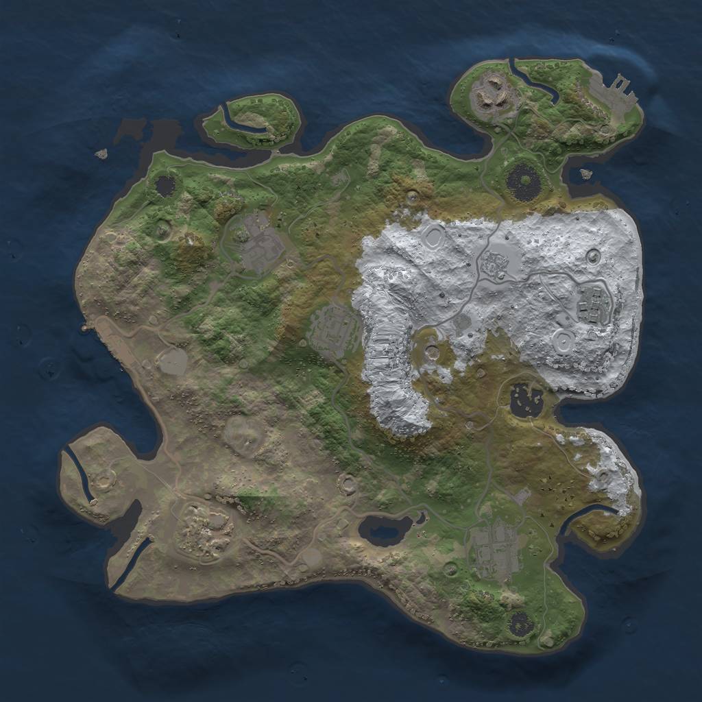 Rust Map: Procedural Map, Size: 3000, Seed: 1426577338, 16 Monuments